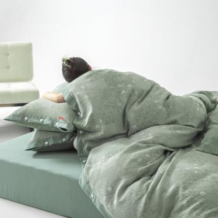 91家纺网 家纺一手货源 找家纺 总安莱生活 2023简约花妍缤纷拼边四件套图1