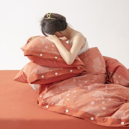 91家纺网 家纺一手货源 找家纺 总安莱生活 2023简约花妍缤纷拼边四件套图1