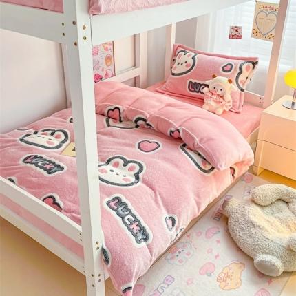 91家纺网 家纺一手货源 找家纺 (总) 川悦生活 2023网红ins小红书风加厚卡通小清新雪花绒牛奶绒学生宿舍三件套四件套