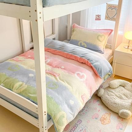 91家纺网 家纺一手货源 找家纺 (总) 川悦生活 2023网红ins小红书风加厚卡通小清新雪花绒牛奶绒学生宿舍三件套四件套