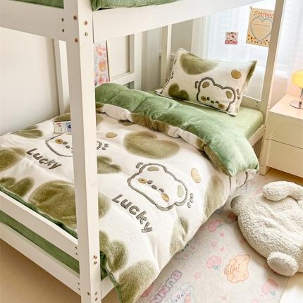 91家纺网 家纺一手货源 找家纺 (总) 川悦生活 2023网红ins小红书风加厚卡通小清新雪花绒牛奶绒学生宿舍三件套四件套