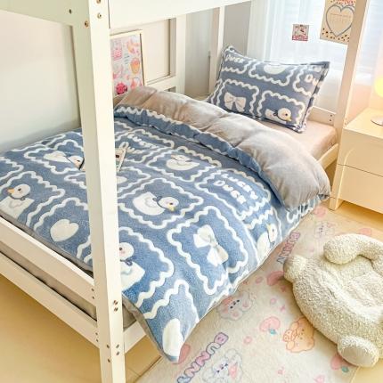 91家纺网 家纺一手货源 找家纺 (总) 川悦生活 2023网红ins小红书风加厚卡通小清新雪花绒牛奶绒学生宿舍三件套四件套