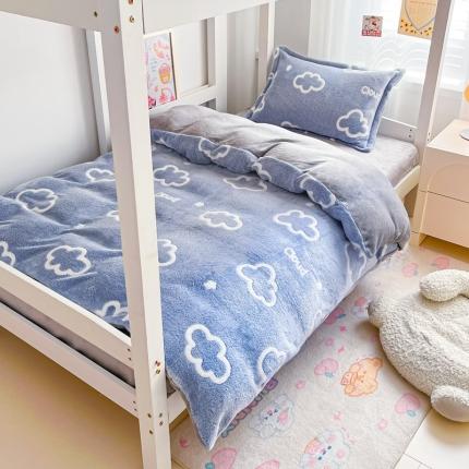 91家纺网 家纺一手货源 找家纺 (总) 川悦生活 2023网红ins小红书风加厚卡通小清新雪花绒牛奶绒学生宿舍三件套四件套