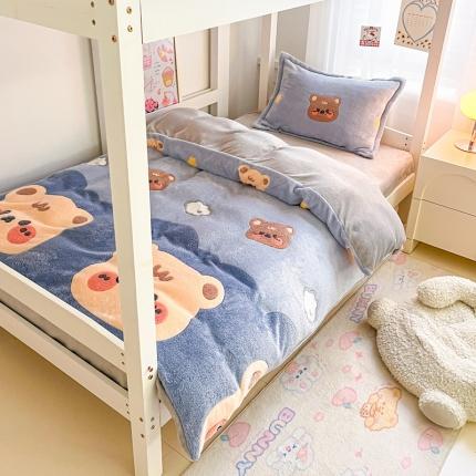 91家纺网 家纺一手货源 找家纺 (总) 川悦生活 2023网红ins小红书风加厚卡通小清新雪花绒牛奶绒学生宿舍三件套四件套