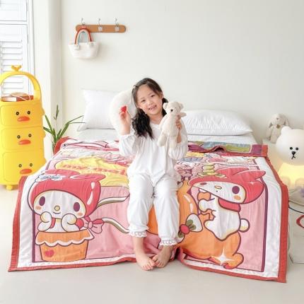 91家纺网 家纺一手货源 找家纺 麻依 2023新款三丽鸥授权十层纱布童被 派对美乐蒂