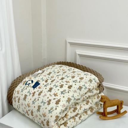 91家纺网 家纺一手货源 找家纺 （总）源启生活 2023新款双人全棉皱纱手工包边豆豆四季被