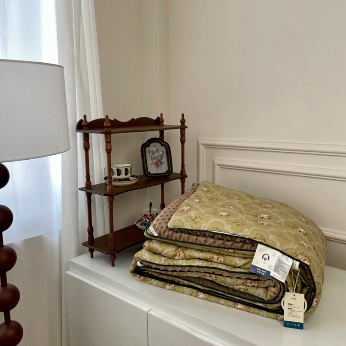 91家纺网 家纺一手货源 找家纺 源启生活 2023新款韩国小熊双人全棉豆豆四季被 春茶