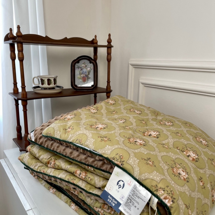 91家纺网 家纺一手货源 找家纺 源启生活 2023新款韩国小熊双人全棉豆豆四季被 春茶