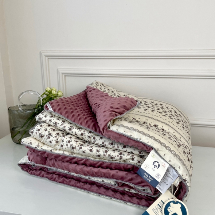 91家纺网 家纺一手货源 找家纺 源启生活 2023新款韩国小熊双人全棉豆豆四季被 椿山集