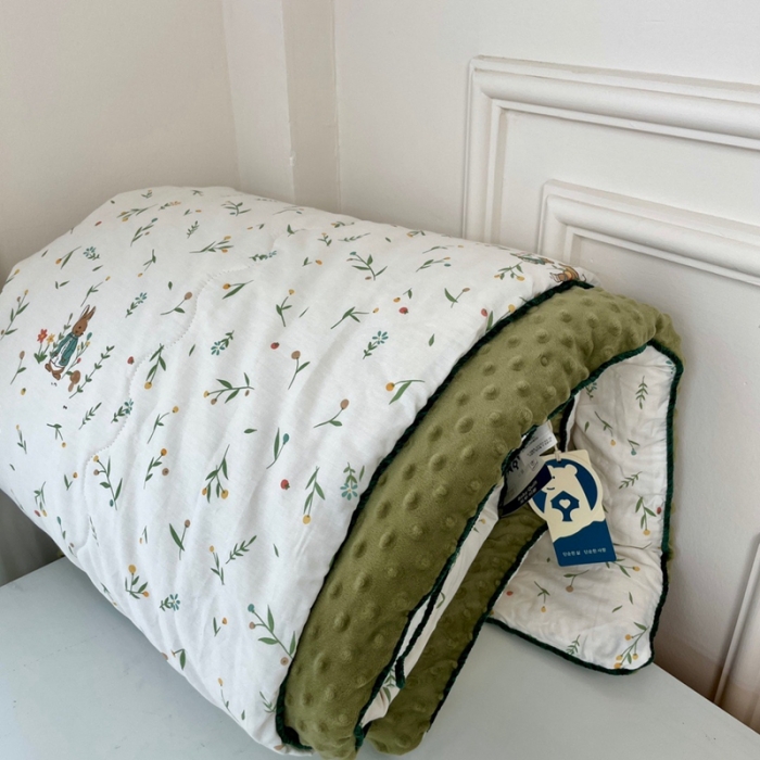 91家纺网 家纺一手货源 找家纺 源启生活 2023新款韩国小熊双人全棉豆豆四季被 花园兔