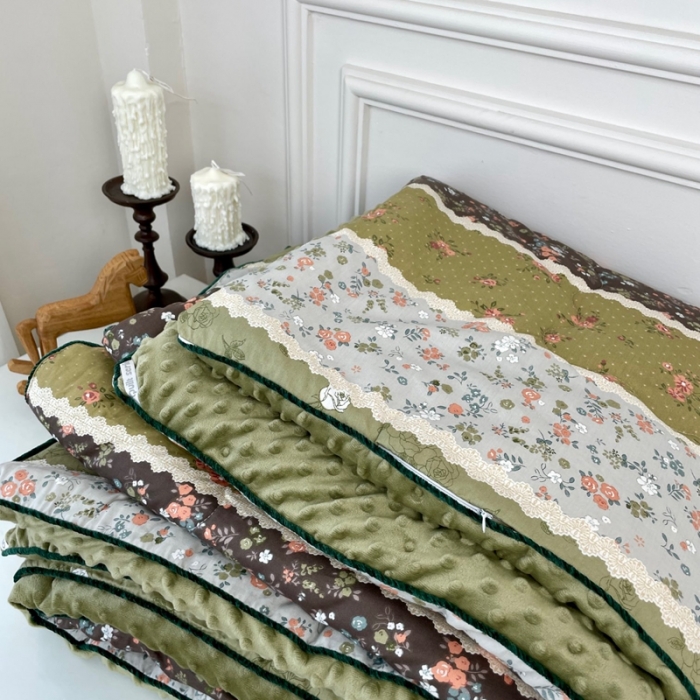 91家纺网 家纺一手货源 找家纺 源启生活 2023新款韩国小熊双人全棉豆豆四季被 温柔乡