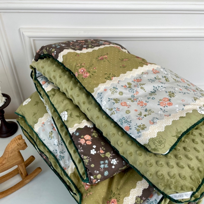 91家纺网 家纺一手货源 找家纺 源启生活 2023新款韩国小熊双人全棉豆豆四季被 温柔乡