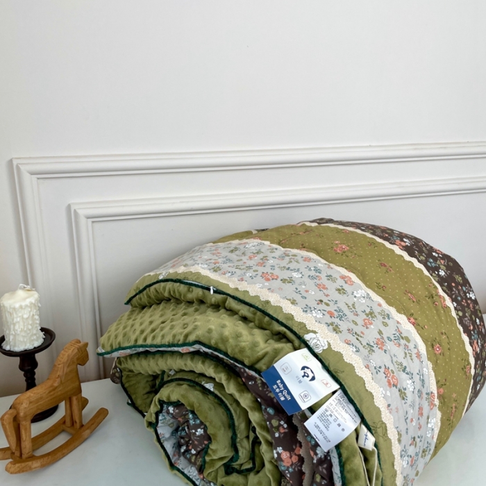 91家纺网 家纺一手货源 找家纺 源启生活 2023新款韩国小熊双人全棉豆豆四季被 温柔乡