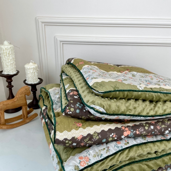 91家纺网 家纺一手货源 找家纺 源启生活 2023新款韩国小熊双人全棉豆豆四季被 温柔乡