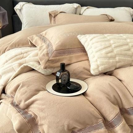 91家纺网 家纺一手货源 找家纺 时亿家居 2023新款260g雪融绒四件套-悦色 悦色 奶咖