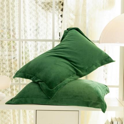 91家纺网 家纺一手货源 找家纺 好阁家纺 2023新款牛奶绒纯色枕套 橄榄绿