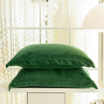 好阁家纺 2023新款牛奶绒纯色枕套 橄榄绿