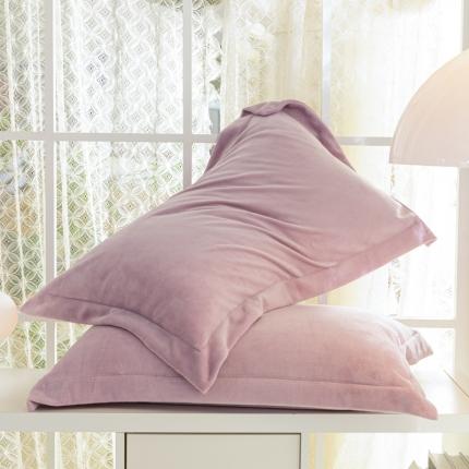 好阁家纺 2023新款牛奶绒纯色枕套 芋泥紫