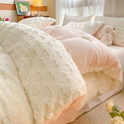 91家纺网 家纺一手货源 找家纺 （总）金爱家 2023新款全消光牛奶绒A类纯色獭兔毛绒立体牛奶绒四件套