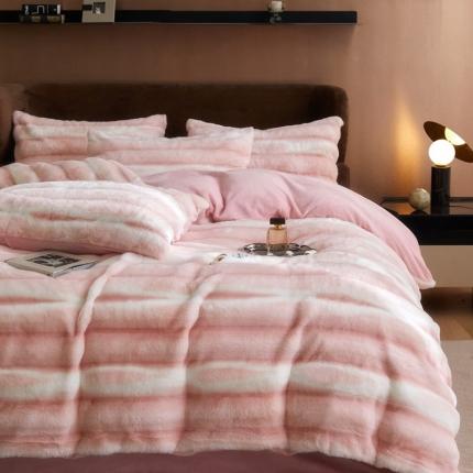 91家纺网 家纺一手货源 找家纺 （总）金奇达家纺 2025秋冬保暖加厚绒类皮草绒四件套-【加布利尔】系列