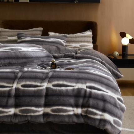 91家纺网 家纺一手货源 找家纺 （总）金奇达家纺 2025秋冬保暖加厚绒类皮草绒四件套-【加布利尔】系列