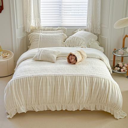 91家纺网 家纺一手货源 找家纺 （总）亲亲公主 2025新款牛奶绒法式玫瑰四件套