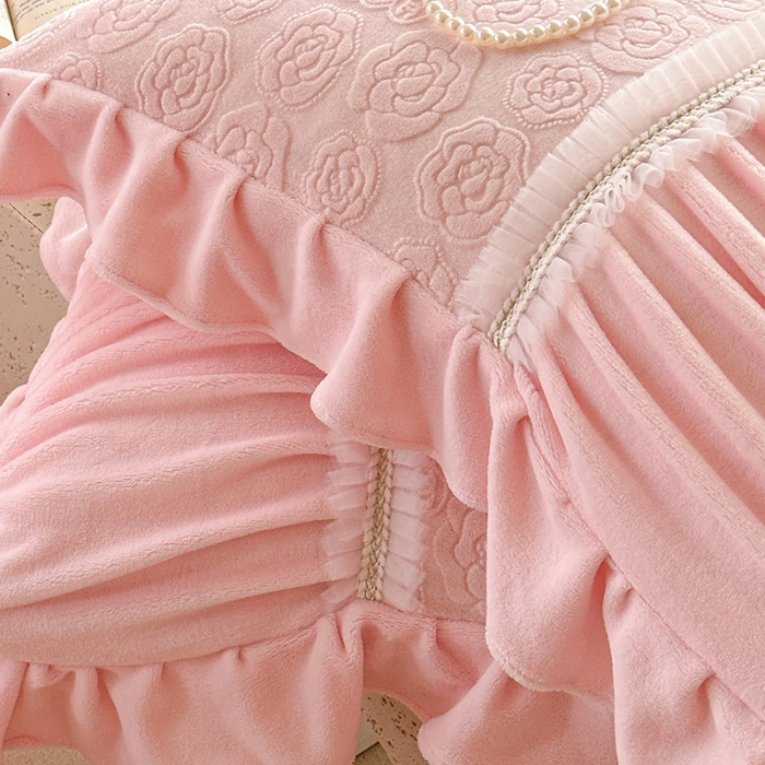 91家纺网 家纺一手货源 找家纺 （总）亲亲公主 2025新款牛奶绒法式玫瑰四件套