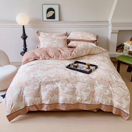 91家纺网 家纺一手货源 找家纺 （总）棉生活 2023新款云绒棉印花宽边四件套