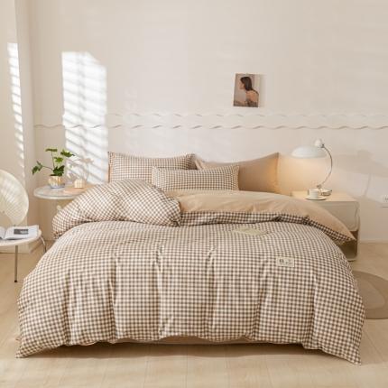 91家纺网 家纺一手货源 找家纺 恋人优选 2023新款40支纯棉四件套 米小格40s