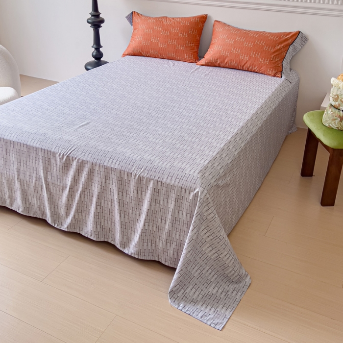 91家纺网 家纺一手货源 找家纺 棉生活 2023新款云绒棉印花宽边四件套 H橙