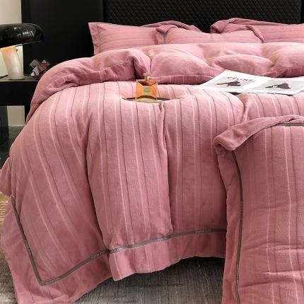 91家纺网 家纺一手货源 找家纺 (总) 首尔 2023新款牛奶绒雕花四件套-艾拉系列风格二