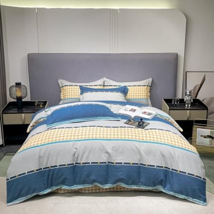 91家纺网 家纺一手货源 找家纺 总-2024新款风尚系多规格全棉生态磨毛四件套印花纯棉磨毛四件套三件套