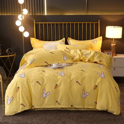 91家纺网 家纺一手货源 找家纺 总-2024新款风尚系多规格全棉生态磨毛四件套印花纯棉磨毛四件套三件套