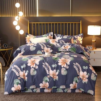 91家纺网 家纺一手货源 找家纺 总-2024新款风尚系多规格全棉生态磨毛四件套印花纯棉磨毛四件套三件套