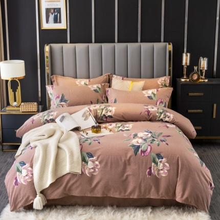 91家纺网 家纺一手货源 找家纺 总-2024新款风尚系多规格全棉生态磨毛四件套印花纯棉磨毛四件套三件套