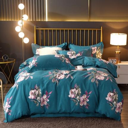 91家纺网 家纺一手货源 找家纺 总-2024新款风尚系多规格全棉生态磨毛四件套印花纯棉磨毛四件套三件套