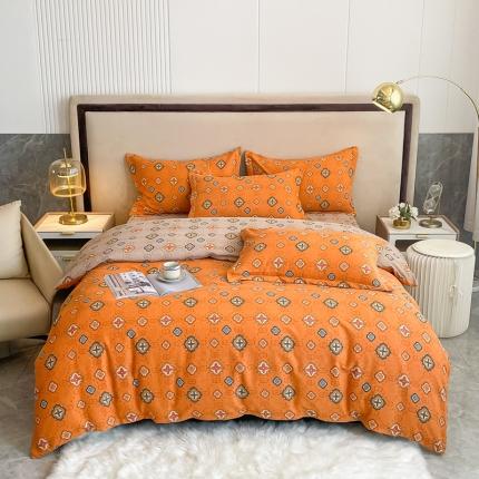 91家纺网 家纺一手货源 找家纺 总-2024新款风尚系多规格全棉生态磨毛四件套印花纯棉磨毛四件套三件套