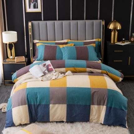 91家纺网 家纺一手货源 找家纺 总-2024新款风尚系多规格全棉生态磨毛四件套印花纯棉磨毛四件套三件套