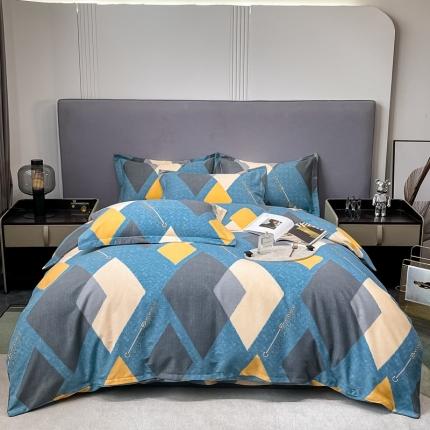 91家纺网 家纺一手货源 找家纺 总-2024新款风尚系多规格全棉生态磨毛四件套印花纯棉磨毛四件套三件套