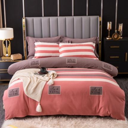 91家纺网 家纺一手货源 找家纺 总-2024新款风尚系多规格全棉生态磨毛四件套印花纯棉磨毛四件套三件套