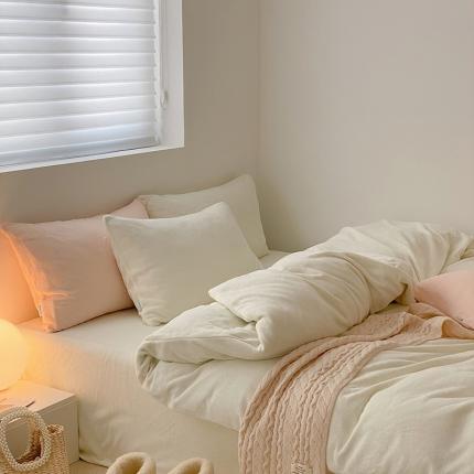 91家纺网 家纺一手货源 找家纺 （总）卡巴伦 2023新款纯色200gA类牛奶绒简约款四件套