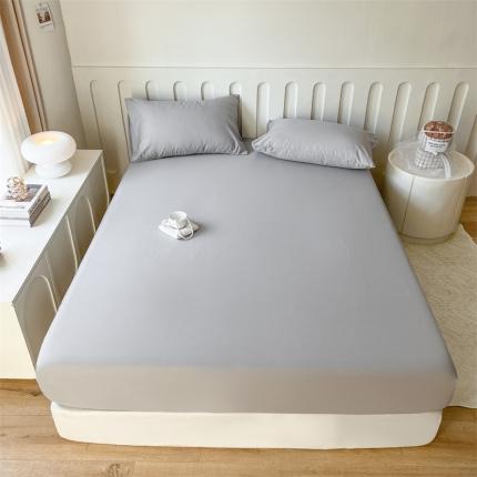 91家纺网 家纺一手货源 找家纺 857家居 2023新款全棉纯色床笠床单 夜空灰