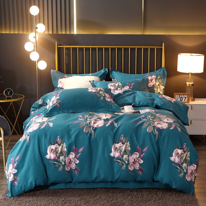 91家纺网 家纺一手货源 找家纺 晶缦家纺 2023新款风尚系全棉生态磨毛多规格四件套 浣溪沙-绿