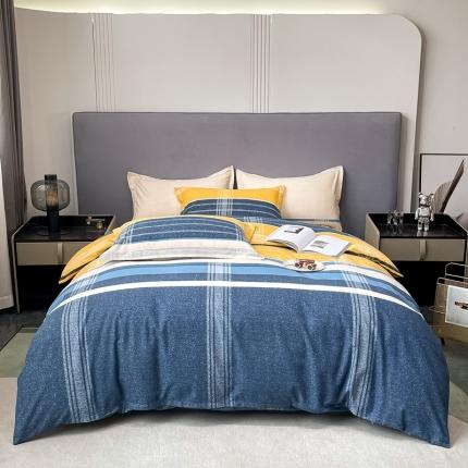 晶缦家纺 2023新款风尚系全棉生态磨毛多规格四件套 卡罗拉