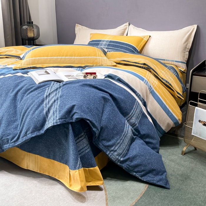 91家纺网 家纺一手货源 找家纺 晶缦家纺 2023新款风尚系全棉生态磨毛多规格四件套 卡罗拉