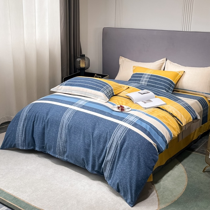 91家纺网 家纺一手货源 找家纺 晶缦家纺 2023新款风尚系全棉生态磨毛多规格四件套 卡罗拉