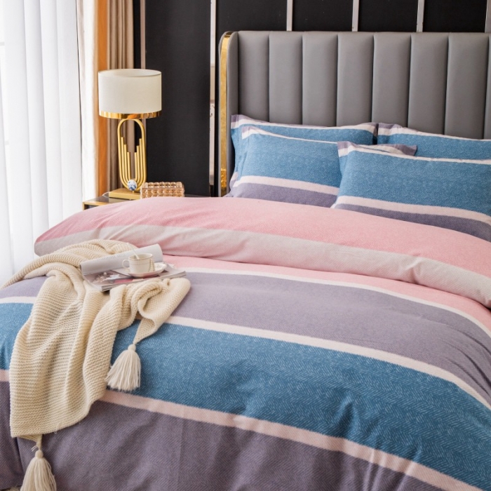 91家纺网 家纺一手货源 找家纺 晶缦家纺 2023新款风尚系全棉生态磨毛多规格四件套 梦庄园-粉