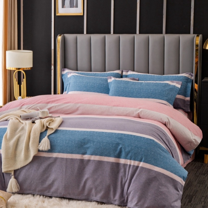 91家纺网 家纺一手货源 找家纺 晶缦家纺 2023新款风尚系全棉生态磨毛多规格四件套 梦庄园-粉