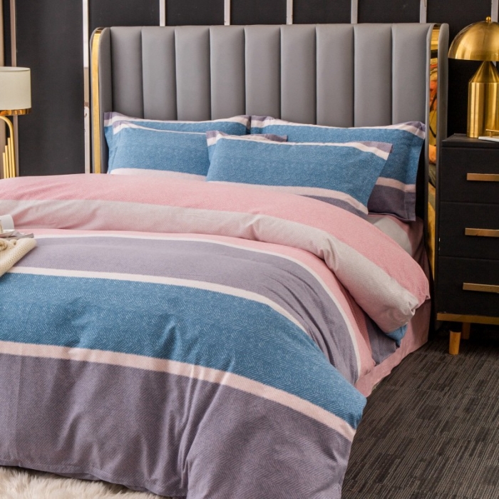 91家纺网 家纺一手货源 找家纺 晶缦家纺 2023新款风尚系全棉生态磨毛多规格四件套 梦庄园-粉