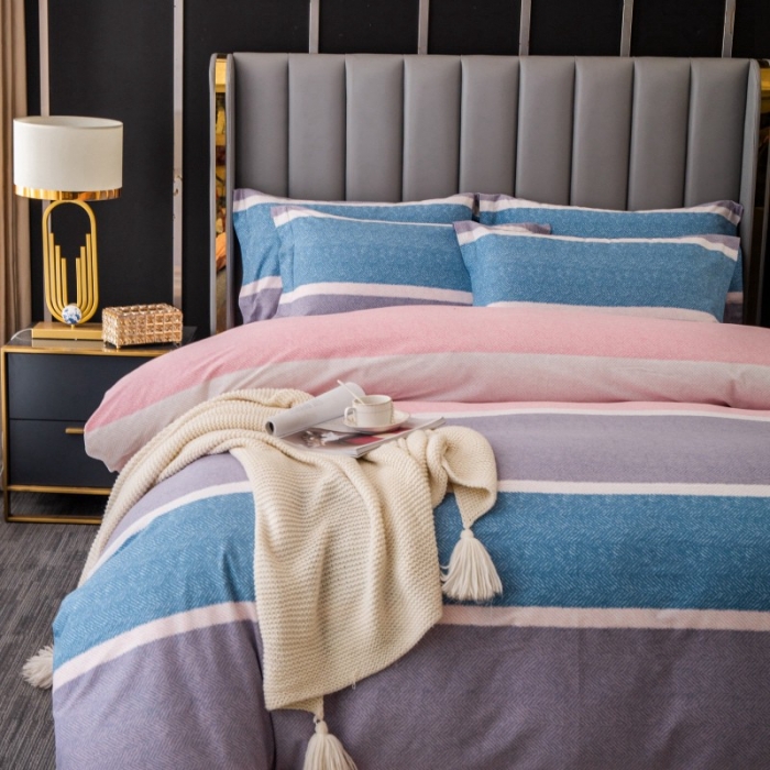 91家纺网 家纺一手货源 找家纺 晶缦家纺 2023新款风尚系全棉生态磨毛多规格四件套 梦庄园-粉